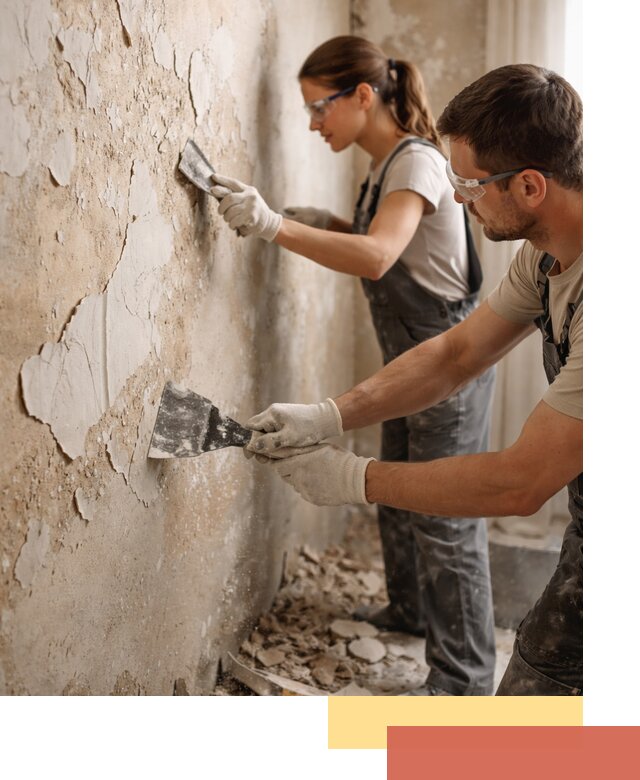 Снятие старой шпаклевки и подготовка поверхностей в Юрге