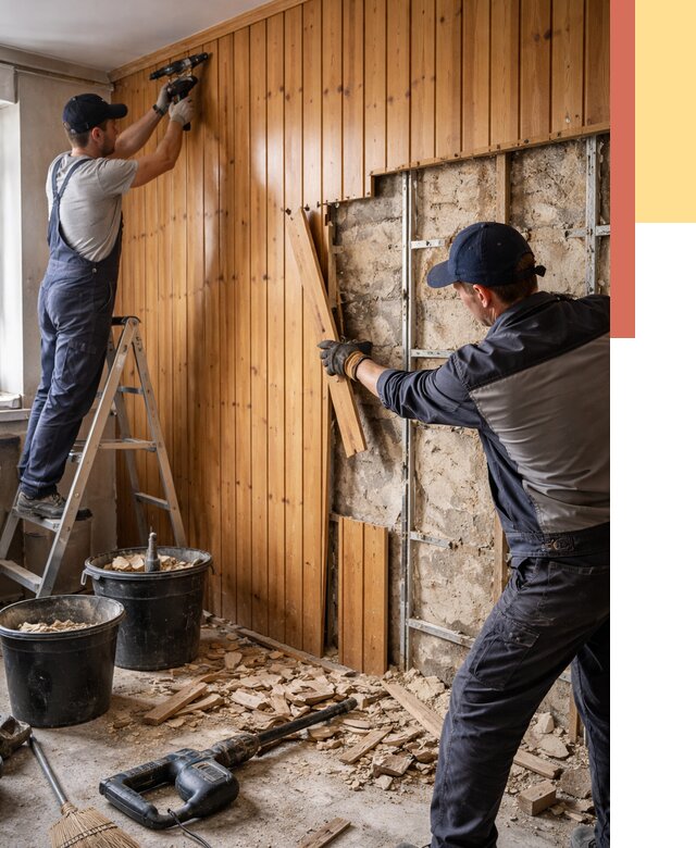 Демонтаж вагонки со стен в Юрге от 1551 руб. — снятие, удаление, срочно | ОТДЕЛОЧНИК-Юрг