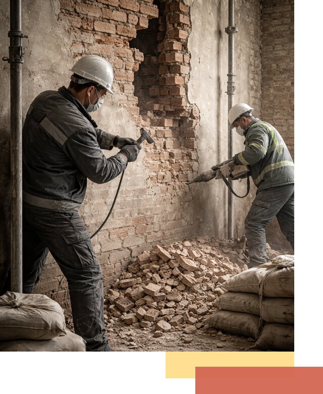 Демонтаж кирпичных стен в Юрге быстро и безопасно