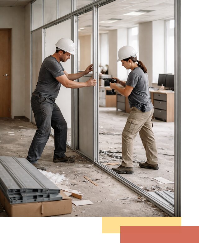 Демонтаж алюминиевых перегородок в Юрге быстро и аккуратно