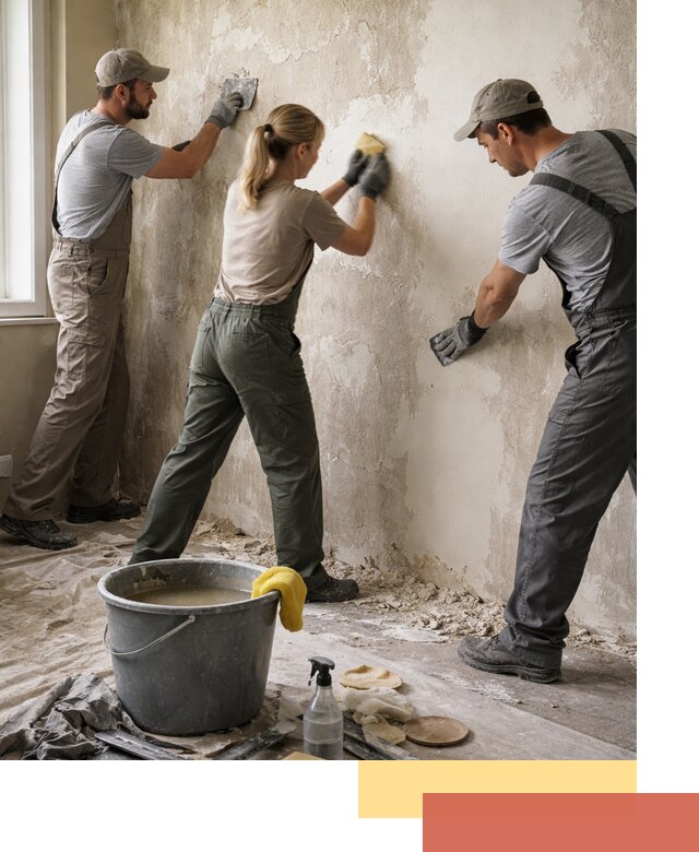 Очистка стен от клея и грунтовки в Юрге качественно и быстро