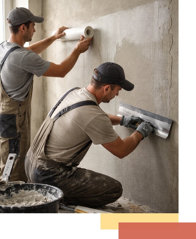 Армирование стен стеклосеткой в Юрге для прочной отделки