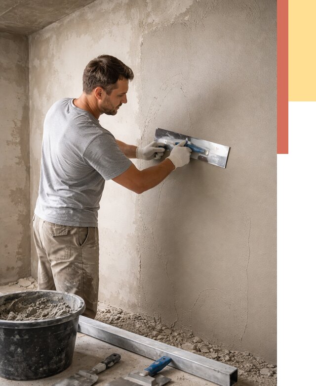 Штукатурка стен без маяков в Юрге от 7701 руб/м2 — услуги и цена | ОТДЕЛОЧНИК-Юрг