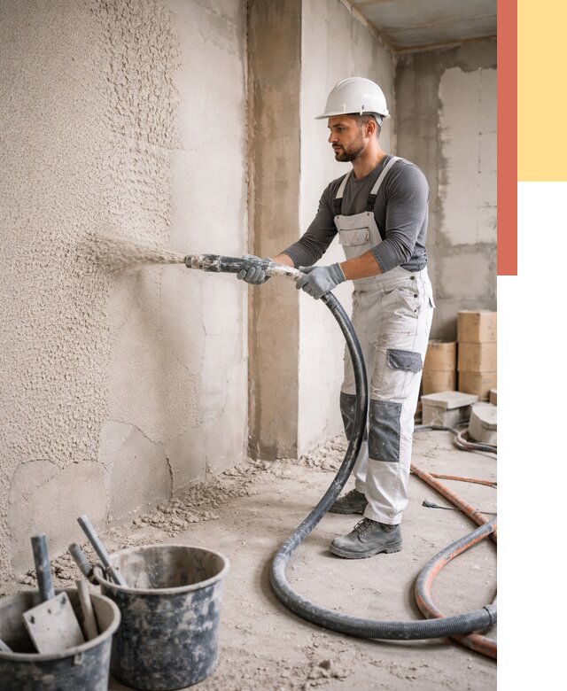 Машинная штукатурка стен в Юрге под ключ от 6952 руб./м2 | ОТДЕЛОЧНИК-Юрг