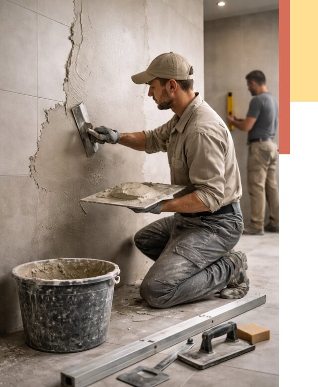 Штукатурка стен в ванной в Юрге от 4813 руб./м² — выравнивание под ключ | ОТДЕЛОЧНИК-Юрг