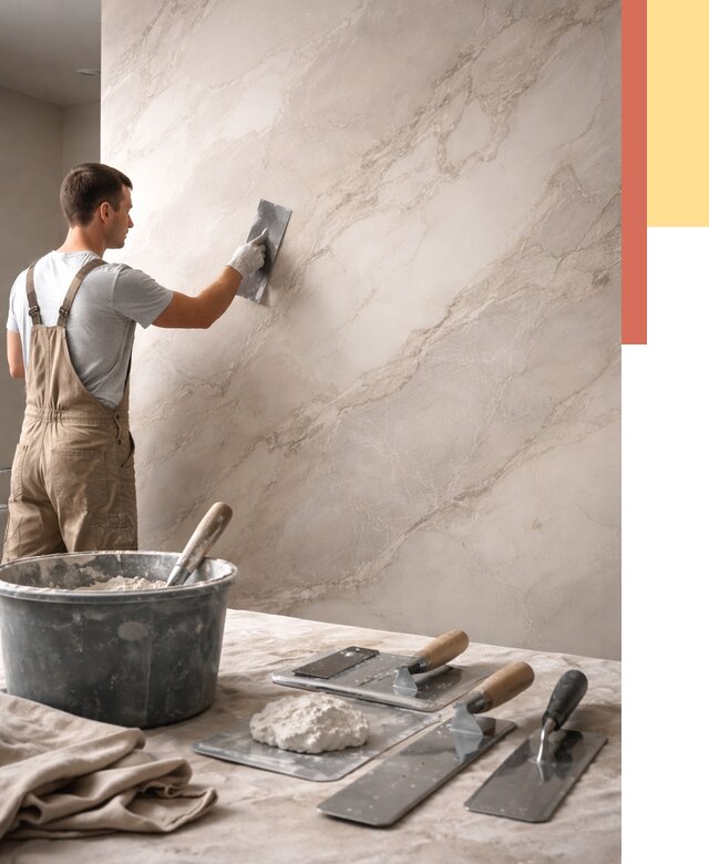 Декоративная штукатурка под мрамор в Юрге от 2995 руб./м² — быстро и недорого | ОТДЕЛОЧНИК-Юрг