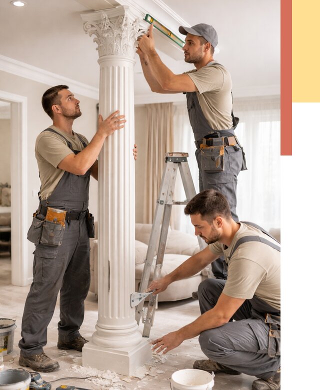 Установка декоративных колонн в Юрге от 12835 руб. под ключ | ОТДЕЛОЧНИК-Юрг