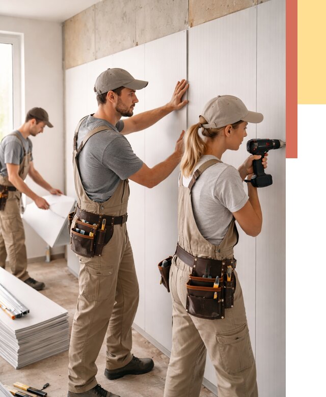 Монтаж ПВХ панелей на стены в Юрге от 481 руб/м2 — быстро и недорого | ОТДЕЛОЧНИК-Юрг