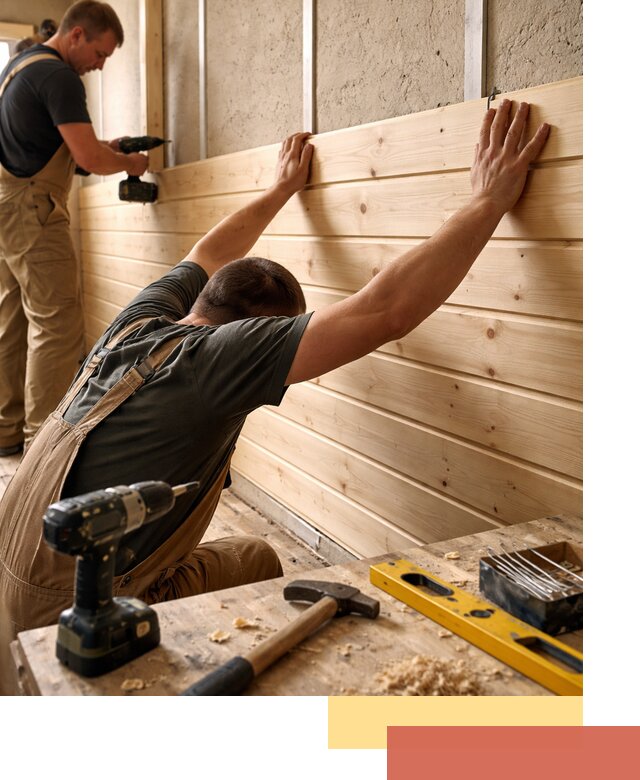 Монтаж деревянной вагонки на стены в Юрге быстро и качественно