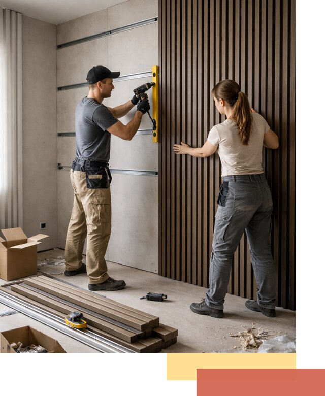 Монтаж реечных панелей на стены в Юрге