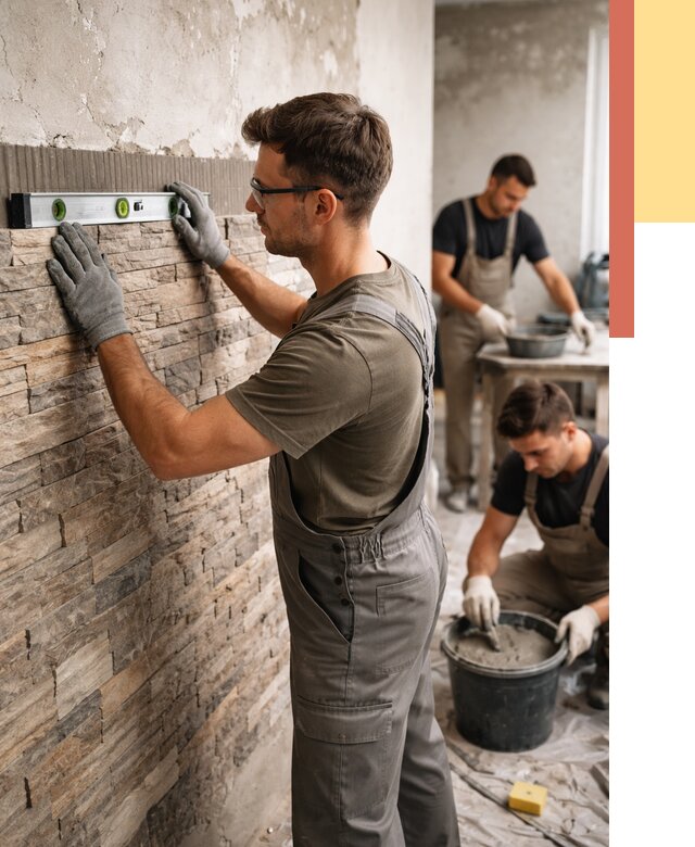 Монтаж искусственного камня в Юрге от 4813 руб. под ключ | ОТДЕЛОЧНИК-Юрг