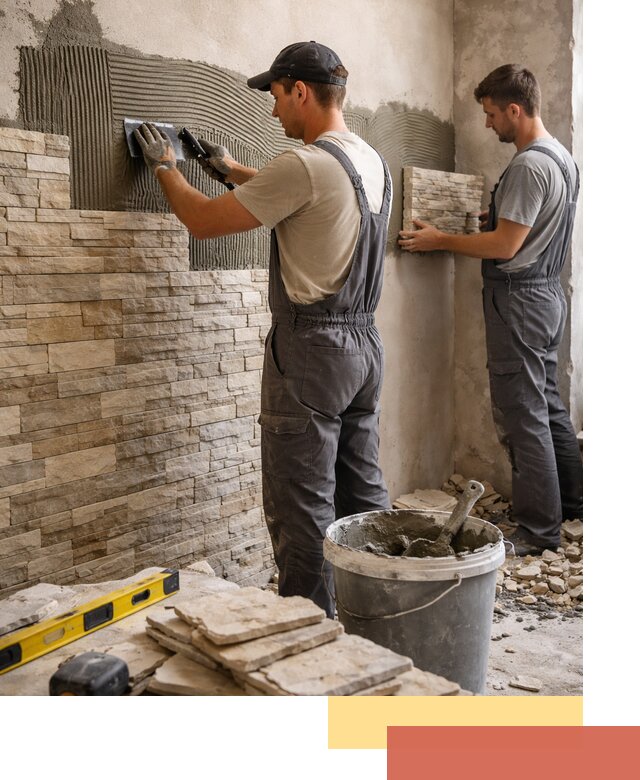 Монтаж искусственного камня в Юрге — облицовка стен и фасадов