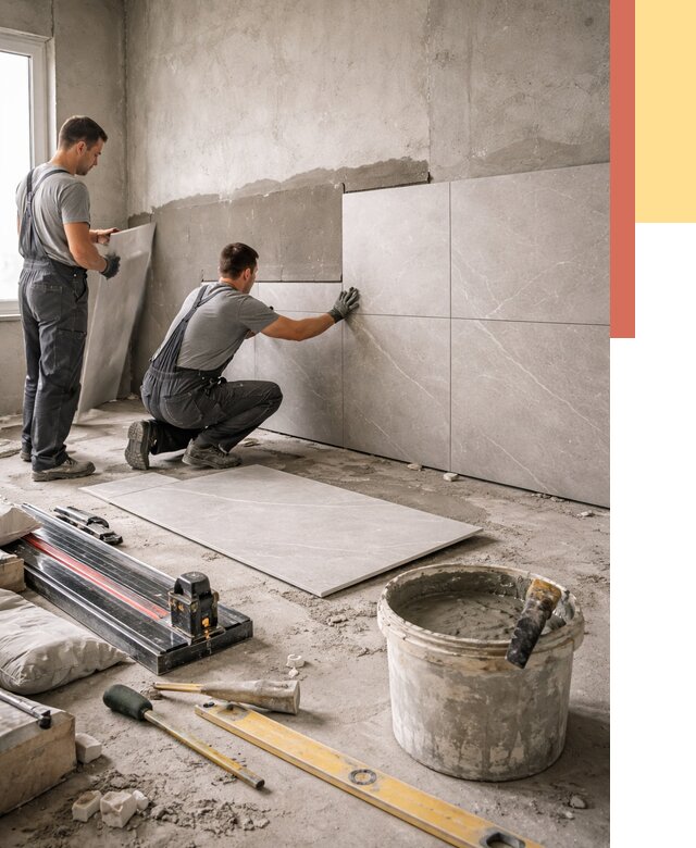 Облицовка стен керамогранитом в Юрге от 4492 руб./м² — услуги под ключ | ОТДЕЛОЧНИК-Юрг