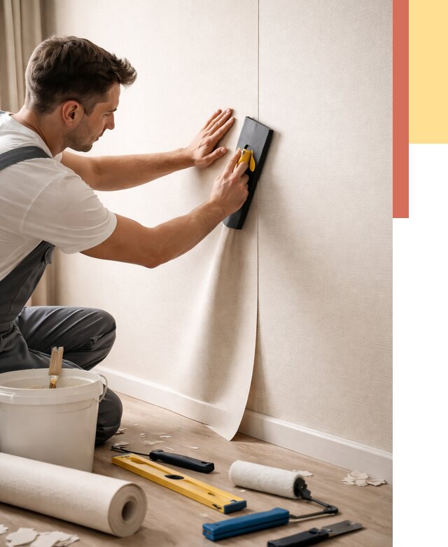 Поклейка виниловых обоев в Юрге от 4813 руб. | Быстро и недорого — ОТДЕЛОЧНИК-Юрг