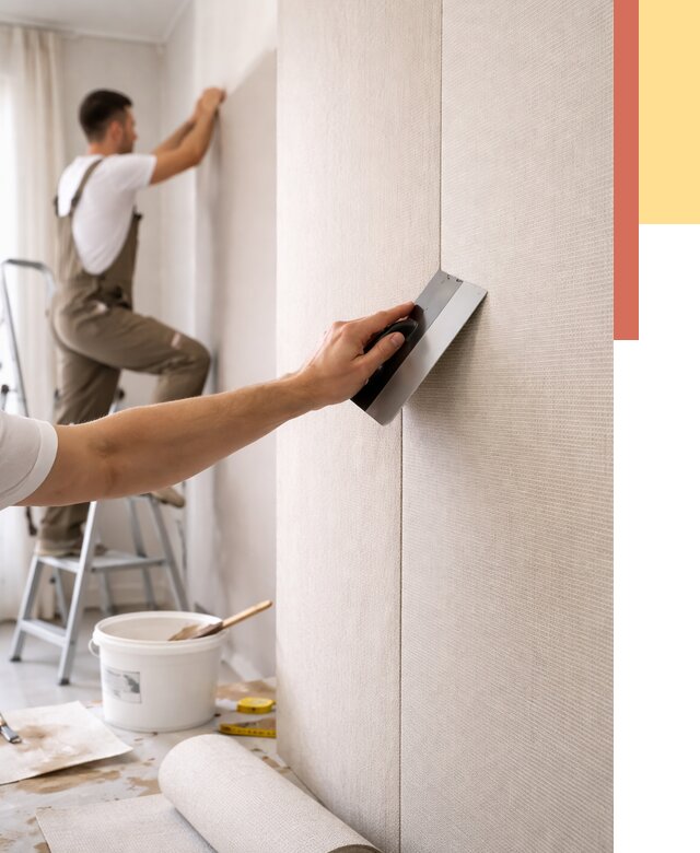 Поклейка текстильных обоев в Юрге от 4813 руб. под ключ | ОТДЕЛОЧНИК-Юрг