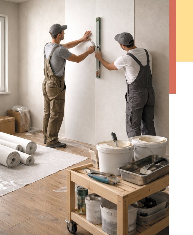 Поклейка стеклообоев в Юрге от 6952 руб. за м2 — быстро и недорого | ОТДЕЛОЧНИК-Юрг