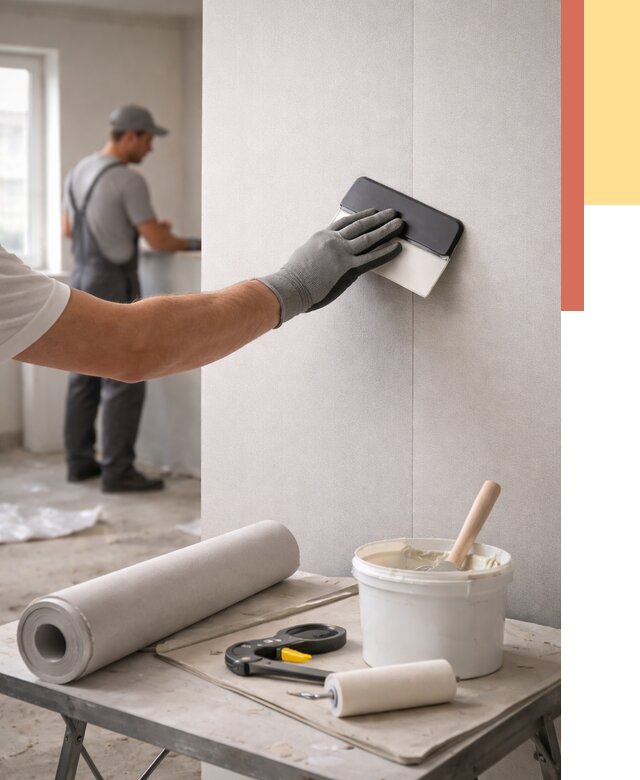 Поклейка обоев под покраску в Юрге от 3744 руб. за м2 | ОТДЕЛОЧНИК-Юрг