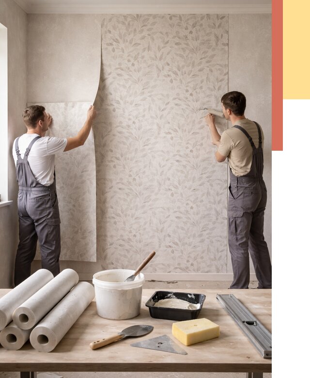 Поклейка обоев с подбором рисунка в Юрге от 3744 руб. | ОТДЕЛОЧНИК-Юрг - быстро и недорого