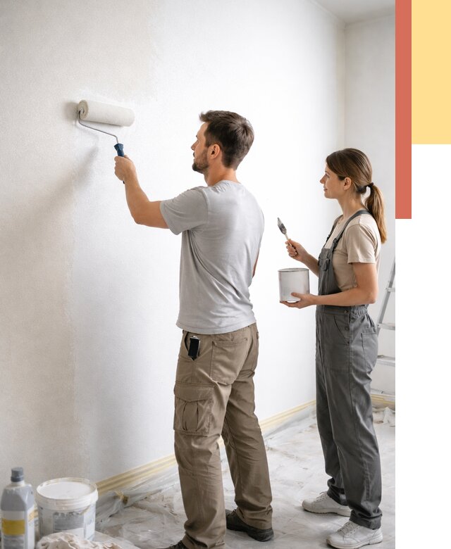 Окраска стен по стеклохолсту в Юрге от 4813 руб/м² под ключ | ОТДЕЛОЧНИК-Юрг