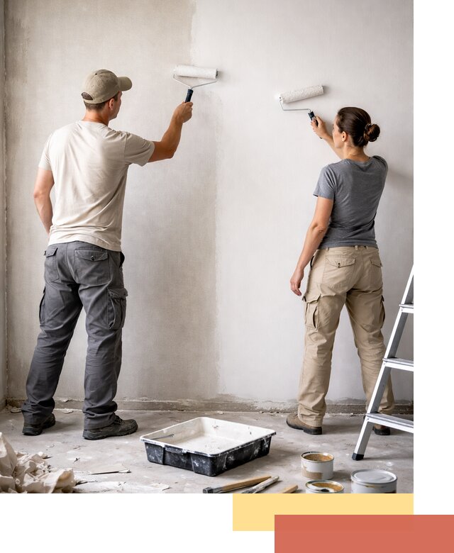 Окраска стен по стеклохолсту в Юрге качественно и долговечно