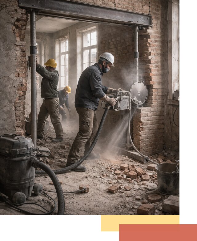 Прорезка проема в стене под дверной или оконный проем в Юрге