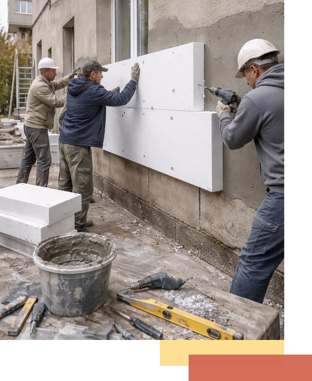 Утепление наружных стен пенопластом в Юрге