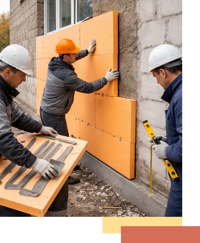 Утепление фасада пеноплексом под ключ в Юрге