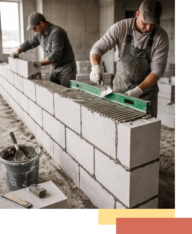 Кладка перегородок из газобетона в Юрге быстро и качественно
