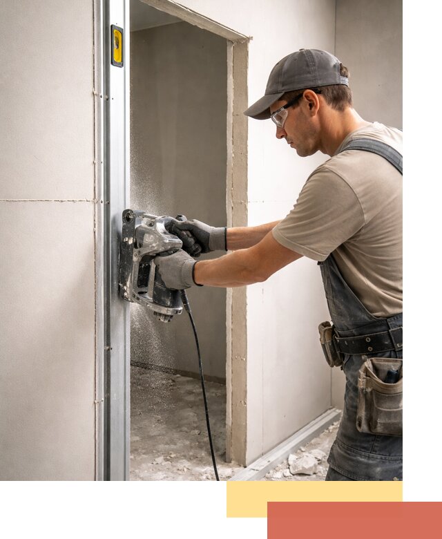 Устройство дверного проема в перегородке в Юрге