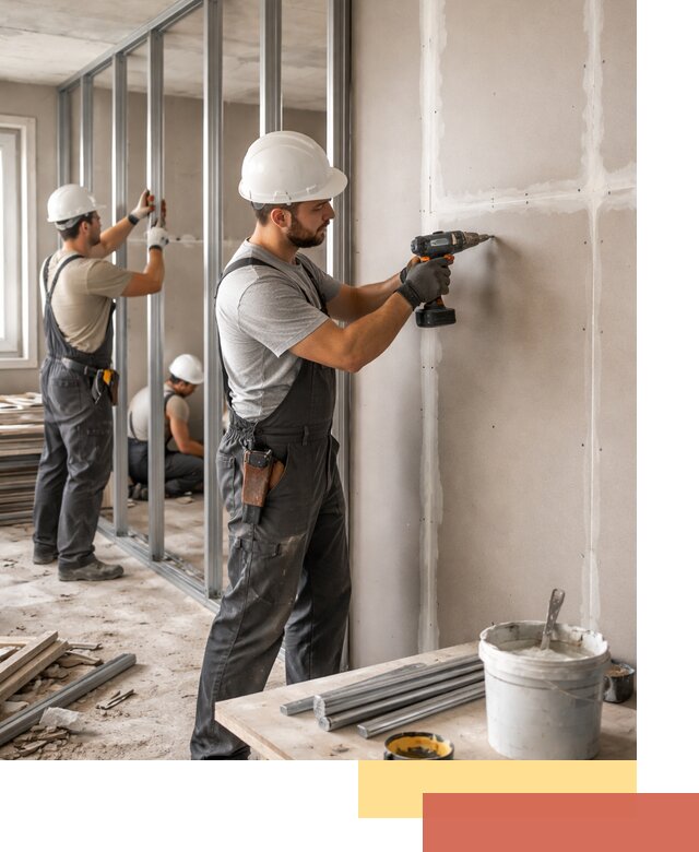 Перегородки из огнестойкого гипсокартона в Юрге под ключ