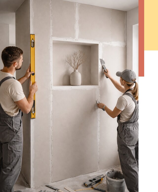 Перегородка из гипсокартона с нишей в Юрге от 3476 руб. под ключ | ОТДЕЛОЧНИК-Юрг