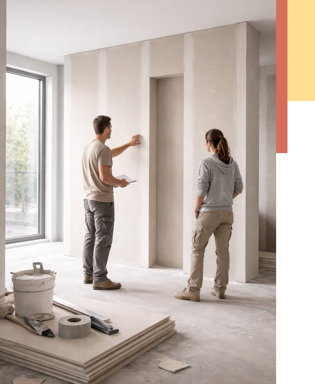 Зонирующая перегородка из гипсокартона в Юрге от 2995 руб. под ключ | ОТДЕЛОЧНИК-Юрг