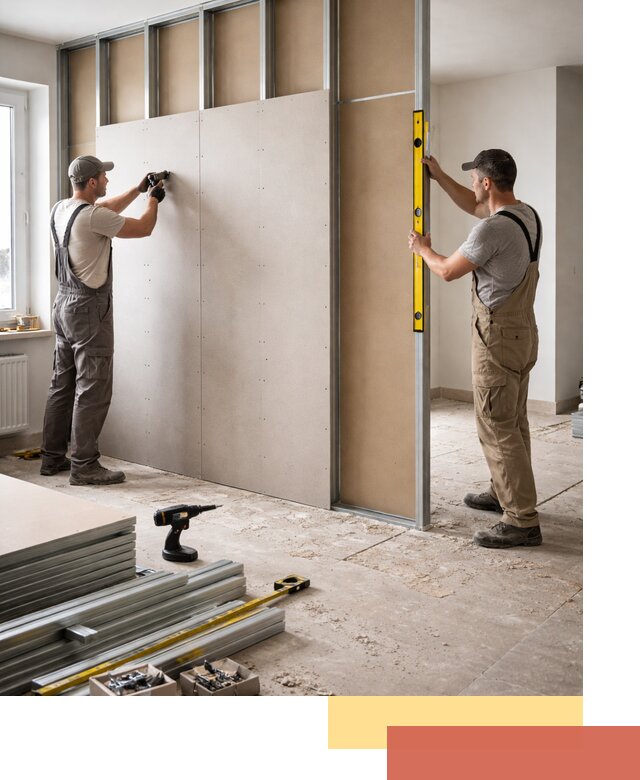 Зонирующая перегородка из гипсокартона под ключ в Юрге