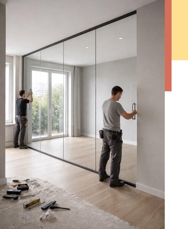 Изготовление стеклянных перегородок в Юрге от 13210 руб. под ключ | ОТДЕЛОЧНИК-Юрг