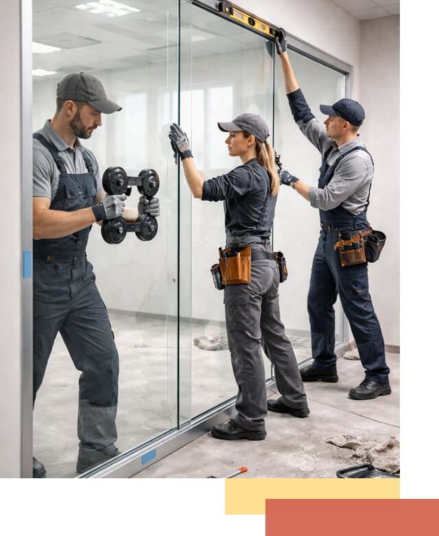 Профессиональный монтаж стеклянных перегородок в Юрге