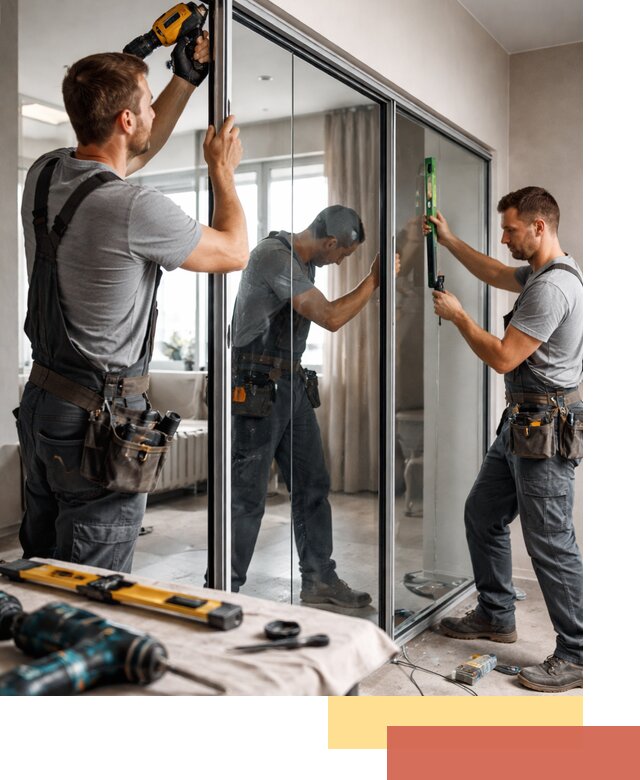 Каркасные стеклянные перегородки под ключ в Юрге