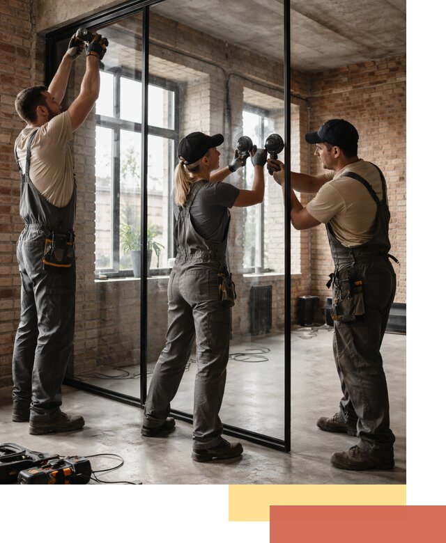 Стеклянные перегородки лофт — изготовление и монтаж в Юрге