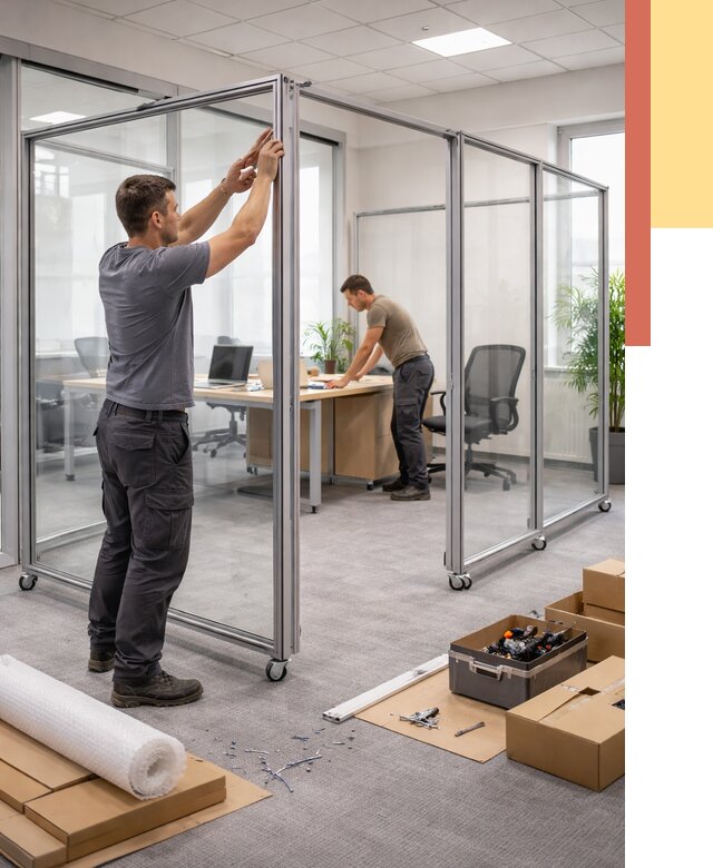 Мобильные офисные перегородки в Юрге от 13370 руб. — установка под ключ | ОТДЕЛОЧНИК-Юрг