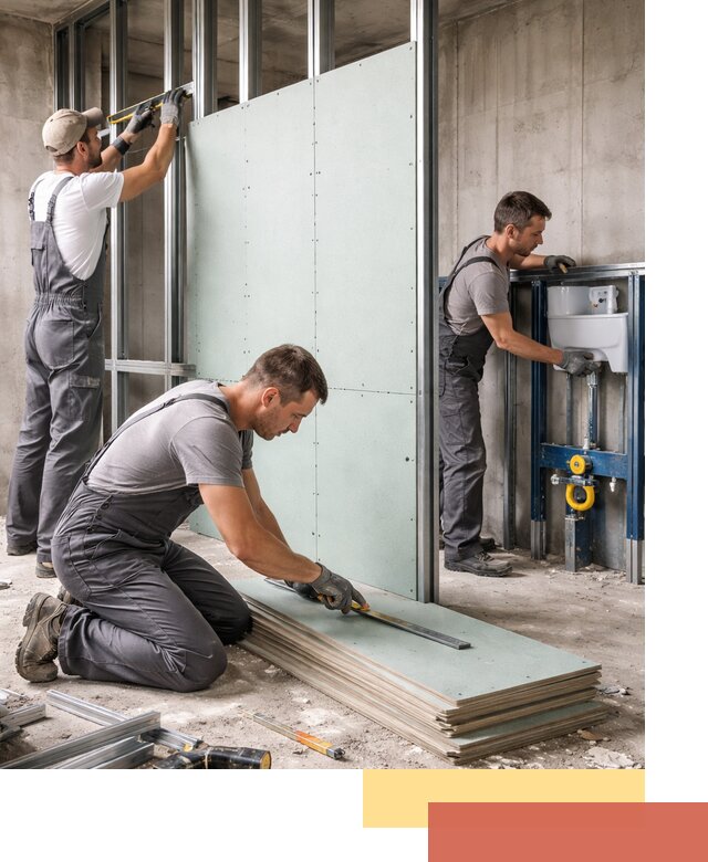 Монтаж и ремонт сантехнических перегородок в Юрге