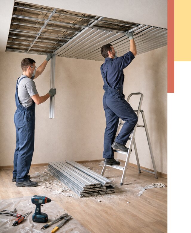 Демонтаж реечного потолка в Юрге от 4813 руб. быстро и недорого | ОТДЕЛОЧНИК-Юрг