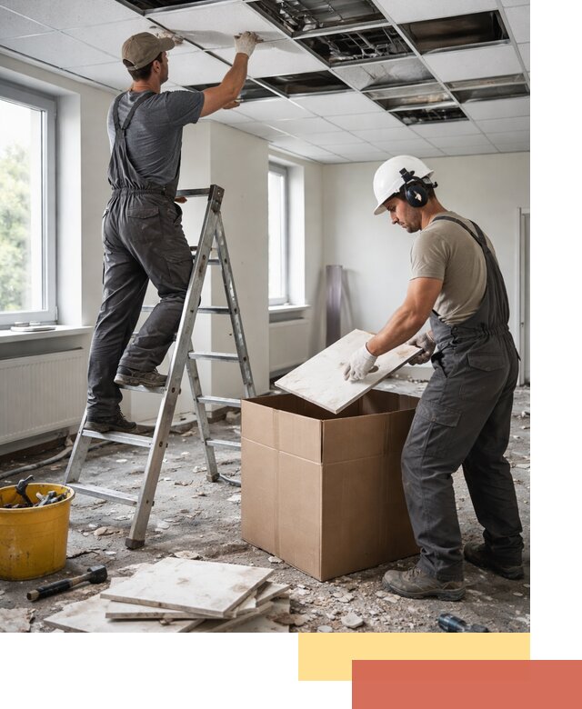 Демонтаж потолочной плитки в Юрге быстро и аккуратно