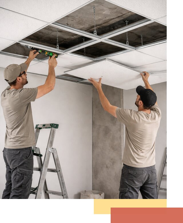 Монтаж потолка Армстронг под ключ в Юрге