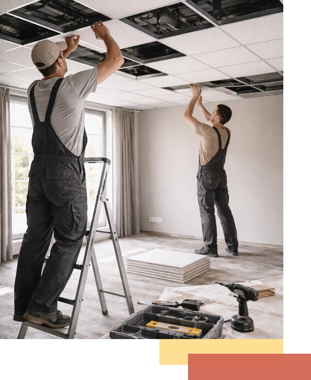 Замена плит подвесного потолка в Юрге быстро и качественно