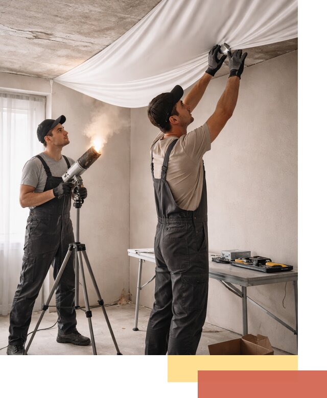 Установка натяжного потолка под ключ в Юрге