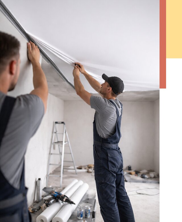 Монтаж матового натяжного потолка в Юрге от 4813 руб./м² — быстро и недорого | ОТДЕЛОЧНИК-Юрг