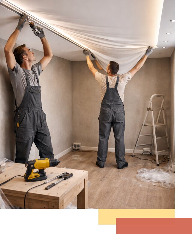 Монтаж натяжного потолка с подсветкой в Юрге цена и сроки