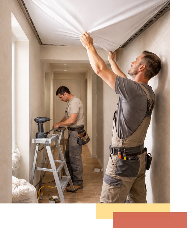 Монтаж натяжного потолка в прихожей в Юрге