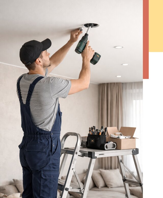 Установка и монтаж точечных светильников в натяжной потолок в Юрге от 1925 руб. | ОТДЕЛОЧНИК-Юрг