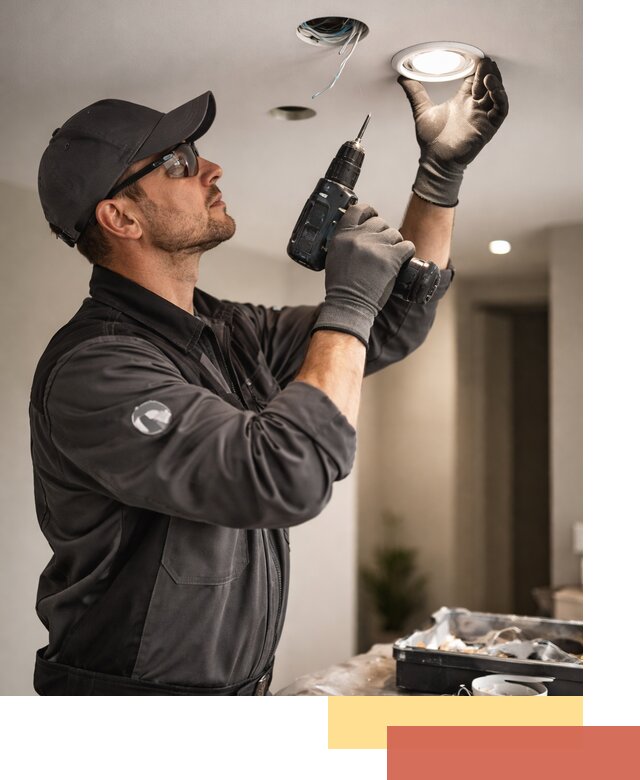 Установка точечных светильников в натяжной потолок в Юрге