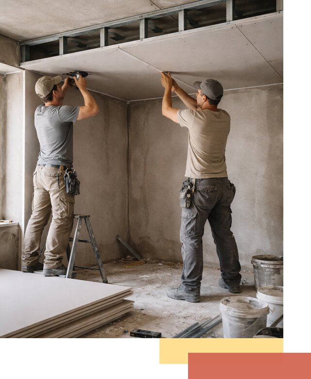 Короб из гипсокартона на потолке под ключ в Юрге